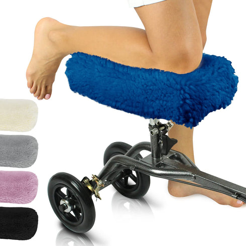 Vive Knee Scooter Pad Cover - Plush Adult Sheepskin Memory Foam Cushion, Walker Accessory for Knee Roller, Padded Accessories, Leg Cart Improves Comfort During Injury, Fits Most Knee Scooters